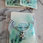 Cord Silver Wax Necklace with Flower Pendant