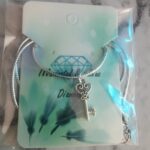 Cord Silver Wax Necklace with Heart Key Pendant
