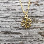 Gold/Silver Necklace with a Four Leaf Clover Pendant Fine Fashion