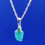 925 Silver Necklace with Turquoise Coral Pendant