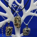Cruella 2021 Dalmatation 925 Silver or Wax-Leather Necklace with an Dalmatian Stone Pendant