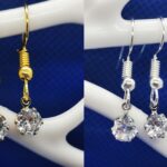 Drop Earring with 5mm White 5A Cubic Zirconia Diamond Pendant Fashion Jewelry Silver/Gold